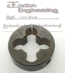 1" x 16TPI Button Die, 2-1/4" OD. Could be Whitworth Form. By Warrior. - Imagen 1 de 1