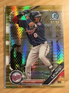 2019 Bowman Chrome Royce Lewis #02/50 National Convention GOLD SSP MN TWINS - Picture 1 of 2