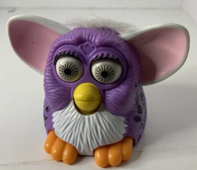 McDonalds Happy Meal Tiger Electronics 1998 3" Plastic FURBY  Purple  Grey Eyes - Image 1 of 4