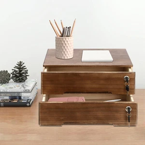 Cassettiera portagioie da scrivania in legno portaoggetti tavolo armadio organizer cassettiera - Foto 1 di 22