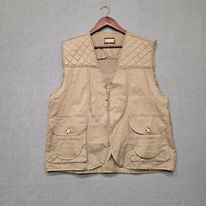 Vintage Saftbak Hunting Vest Khaki Mens Shooting Vest Back Pouch Fishing Sz L-XL - Picture 1 of 5