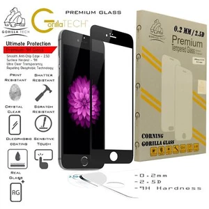 Screen Protector Edge to Edge Full Tempered Glass Protection iPhone 7 (Black) - Picture 1 of 4