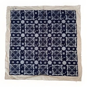 JACOB COHEN Square 100% Cotton unisex bandana Graphic print blue & Beige - Picture 1 of 5