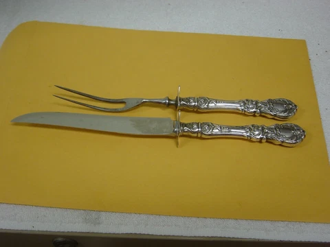 francis 1st sterling large carving  9"fork and 10.75" knife Cover