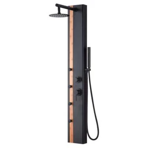 Sistema de panel de ducha Pulse Showerpas 4 chorros (2,5 GPM) ducha de manos negro mate - Imagen 1 de 5