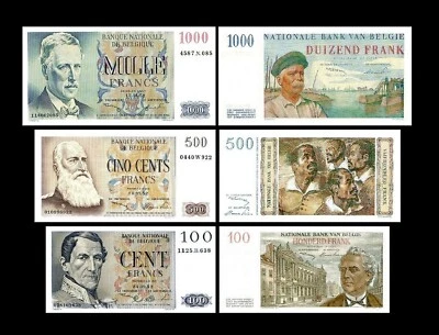 100, 500, 1.000 Fr. - Edition 1950 - 1959 - Reproduction - B 07 - Photo 1/4