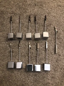 Crate and Barrel Silver Place Card Holders Set Of 10 - Picture 1 of 4