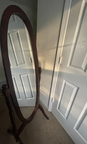 Antique Oval Swivel Mirror Cover