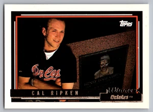 Topps Gold Winners 1992 #40 Cal Ripken, Jr. Orioles con placa Lou Gehrig - Imagen 1 de 3