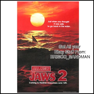 FRIGORÍFICO DIVERTIDO IMÁN REFRIGERADOR MANDÍBULAS 2 PÓSTER DE PELÍCULA versión B años 70 retro - Imagen 1 de 7