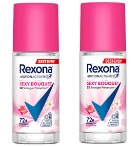2 x Rexona Roll On Sexy Bouquet 3x Stronger Protection Antiperspirant 45 ml.