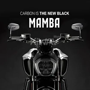 Bar end mirrors real carbon fiber Mamba black fits Yamaha YZF-R125 XJR400 MT-01 - Picture 1 of 12