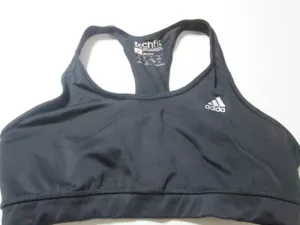 Adidas Sport Bra Size L Black Wireless Unlined Racerback Pullover Climacool Gym - Picture 1 of 6