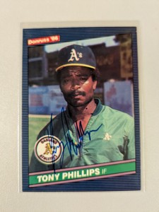 1986 Donruss Tony Phillips #542 Dec Signed Auto Autograph Oakland A's Tigers