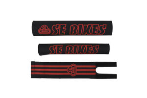 NEW SE Bikes Racing Black / Red BMX 3 Piece Logo Retro Pad Set