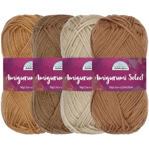 JubileeYarn Amigurumi Select Yarn - Baby Acrylic - Shades of Brown - 4 Skeins - Picture 1 of 7