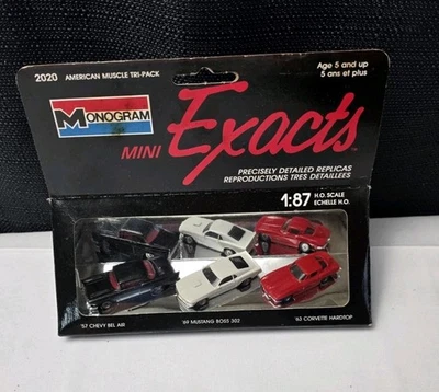 Monogram Mini Exacts #2020 American Muscle Tri-Pack 57 Chevy/69 Mustang/63 Vette - Image 1 of 4