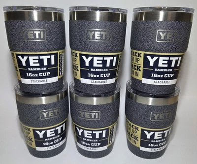 Lote de 6 vasos apilables nuevos YETI 16 OZ - Blackstone EDICIÓN LIMITADA Foto 1 de 3