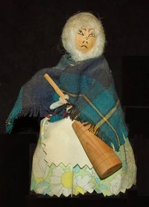 VINTAGE Puppe Appalachen Volkskunst Frau Butterdose Whittle W. Virginia 60er Jahre - Bild 1 von 6