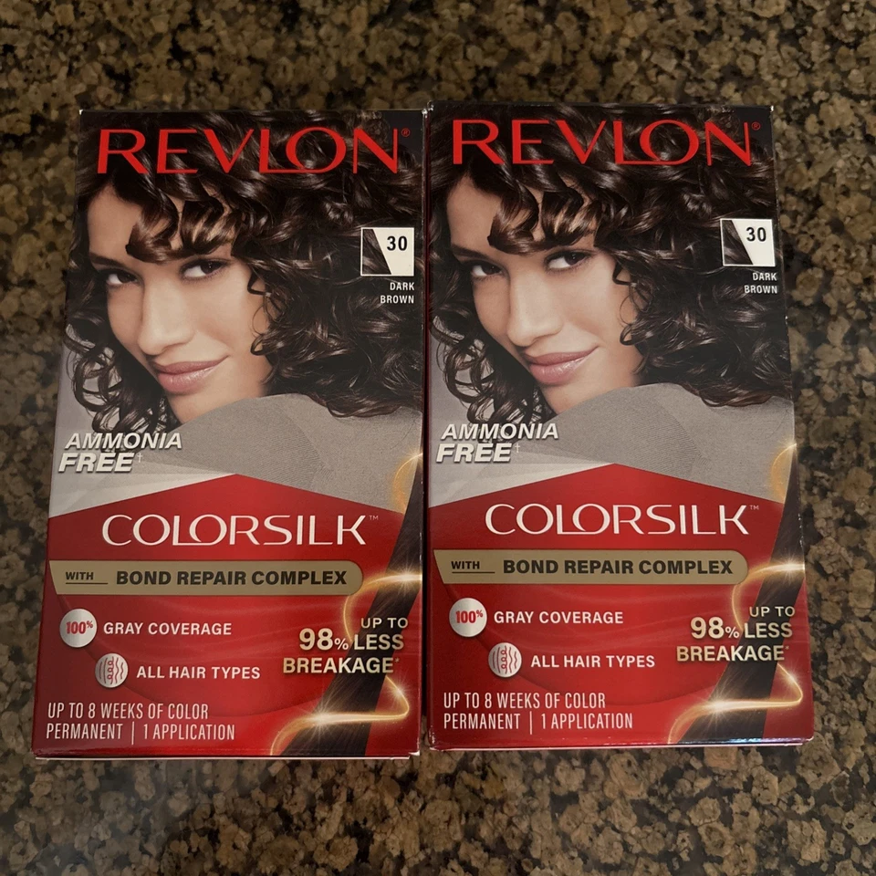Lote de 2 Revlon ColorSilk Color Permanente, Marrón Oscuro 30, Nuevo Foto 1 de 1