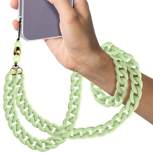 Gioiello da telefono universale catena cubana piatta verde 90 cm con laccetto - Photo 1/6