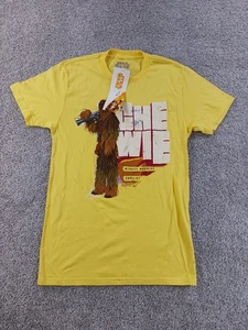 Star Wars XS Damen Kurzarm Shirt Gelb Chewie Grafik Rundhals Neu ohne Etikett - Bild 1 von 11
