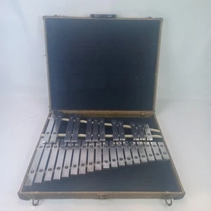 B.F.Kitching&Co 2.5-Octave Orchestra Bells Glockenspiel Steel Xilófono + Estuche años 40 - Imagen 1 de 14
