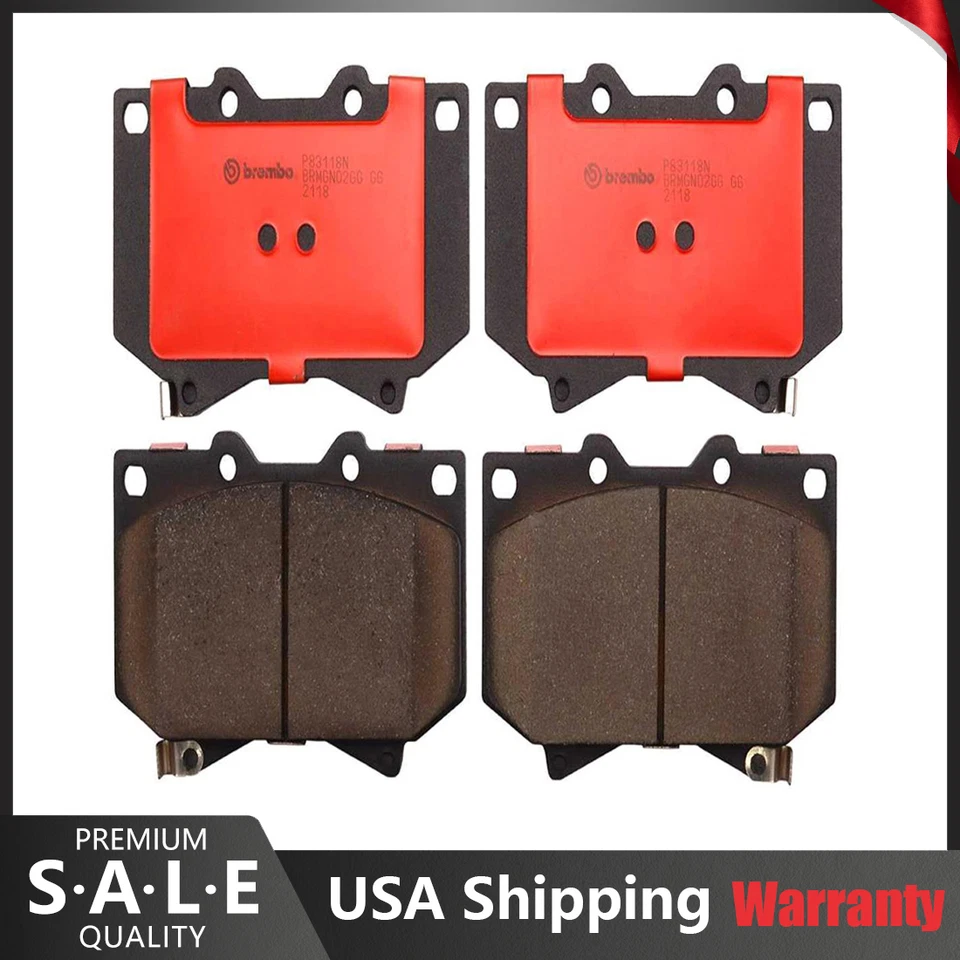 Brembo Front Premium NAO Ceramic Slotted Brake Pad Set for Toyota Tundra Sequoia - Image 1 of 3