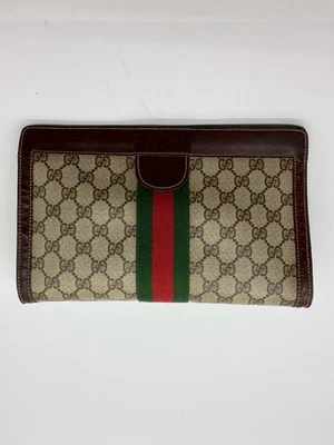 Bolso Clutch Gucci Vintage GG PVC Perfumes Línea Jerez Autenticidad - Imagen 1 de 4