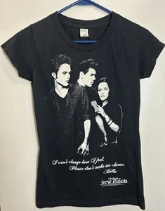 Twilight New Moon Bella Edward Jacob Double Sided Portrait Shirt Y2K Juniors L - Picture 1 of 5