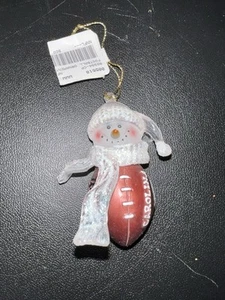 NFL Carolina Panthers Football Snowman Christmas Ornament 2.75" X 1.25" - Picture 1 of 5