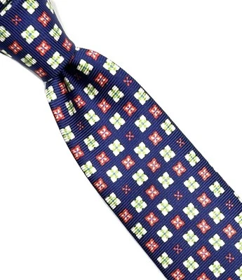NEW KITON 100% Silk 7-Fold Tie Bright Blue w/Raspberry & Lime Foulards $345 - Imagem 1 de 3