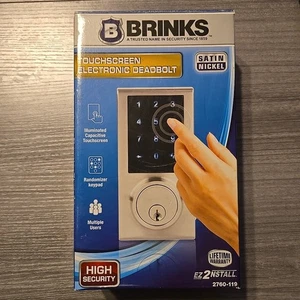 Brinks High Security Touchscreen Electronic Deadbolt 2760-119 Satin Nickel - Picture 1 of 6