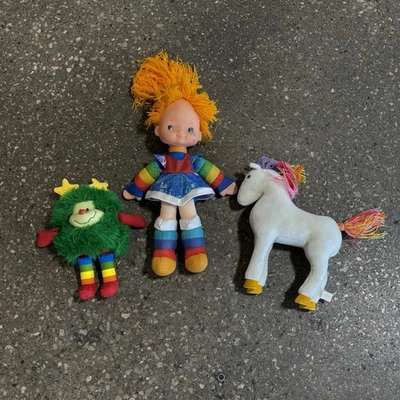 Lot of 3 Vintage 1983 Rainbow Brite Starlite Lucky Green Sprite Hallmark Plushes - Image 1 of 4