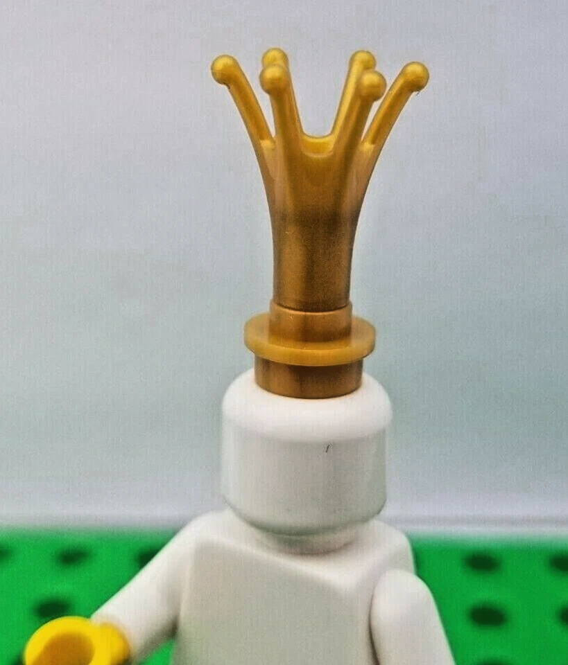 LEGO высокая КОРОНА золотая минифигурка голова королевы принцессы короля принца лягушки замок - Изображение 1 из 1