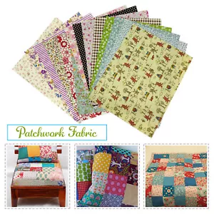 15 X Gemischt Patchwork Stoff Quadrate Blumenmuster Spot Streifen 100% Baumwolle - Bild 1 von 13