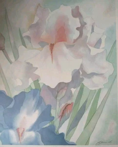 Robert White Signed Lithograph Floral Print - 19" x 25.5" - Picture 1 of 3