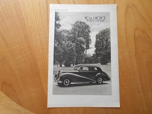 Vintage Rolls Royce Advert -- Original -- from 1952 - Picture 1 of 1