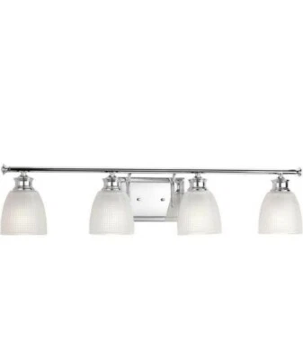 Luz de tocador de baño Progress Lighting Lucky Collection 4 luces cromada pulida Foto 1 de 3