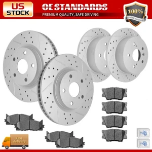 Front Rear Disc Rotors Ceramic Brake Pads for Toyota Camry Avalon ES350 ES300h - Picture 1 of 8