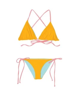 Basta Surf Raglan Orange & Blue Reversible 2 Piece Bikini Size M - Picture 1 of 2