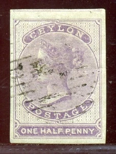 CEYLON 1857/58 1/2d ON GLAZED PAPER - Picture 1 of 2