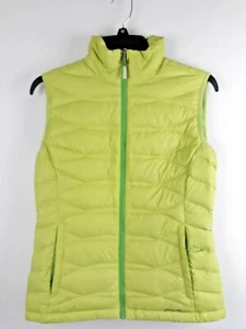 Chaleco acolchado Eddie Bauer talla XS verde lima cremallera completa bolsillos delanteros poliéster - Imagen 1 de 11