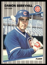 1989 Fleer Baseball Card Damon Berryhill Chicago Cubs #418