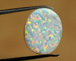 6Ct+ NATURAL Certified GENUINE AUSTRALIAN FIRE OPAL Oval LOOSE GEMSTONE - Imagen 1 de 9