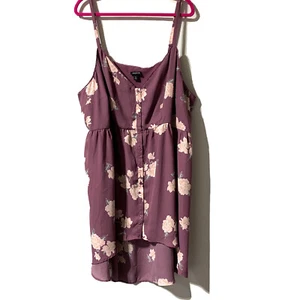 Torrid Lexie Tank Tunic Hi Low Georgette Babydoll Cami purple floral Size 4X - Picture 1 of 10