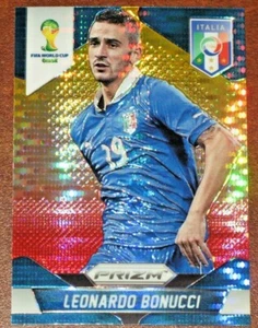 2014 Prizm World Cup Leonardo Bonucci Yellow & Red Pulsar Prizms Italy - Picture 1 of 2