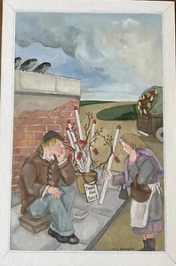 Original watercolour cartoon painting V G Edney - Picture 1 of 3