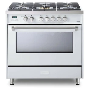 Verona Designer VDFSGE365W 5.0 Cu. Ft 36"  Dual Fuel Range Oven True White  - Picture 1 of 8