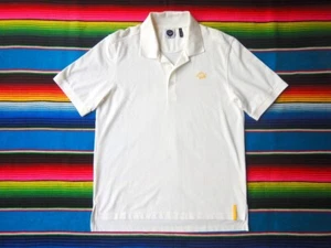 ✺New✺ PELE World Cup Men's Collared Polo Shirt - SIZE LARGE - White Gold Brazil - Picture 1 of 5
